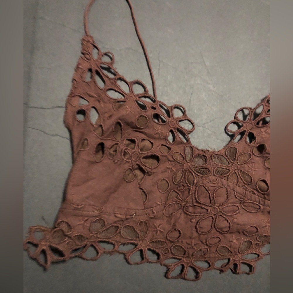 Free People Intimately Free Asteria dark brown Hot Fudge Bralette top size small - Picture 6 of 7